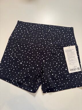 Lululemon NWT Align No Line Heart Scatter Dot White Black HR Short 4” Size: 8